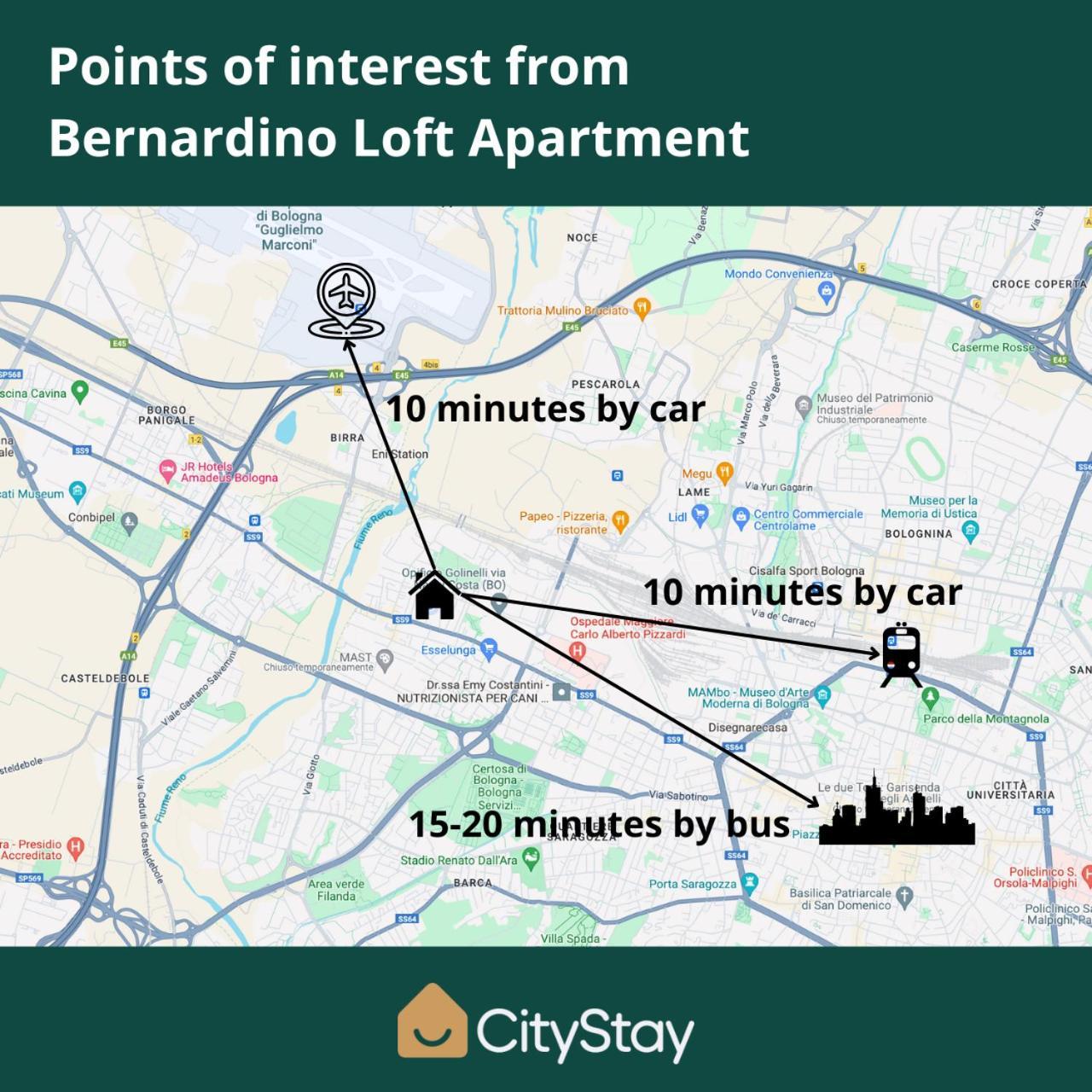 בולוניה Citystay I Bernardino Loft Apartment מראה חיצוני תמונה